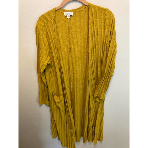 LulaRoe Mustard Yellow Long Cardigan - Picture 6 of 7